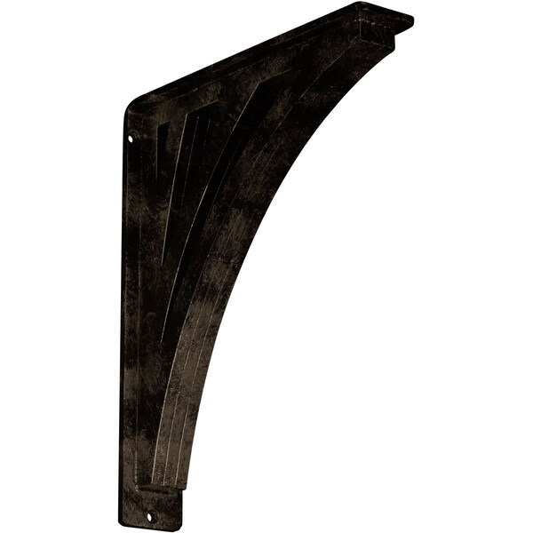 Ekena Millwork Nevio Wrought Iron Bracket, (Triple center brace), Antiqued Brass 2"W x 10"D x 12"H BKTM02X10X12TNEABS - main